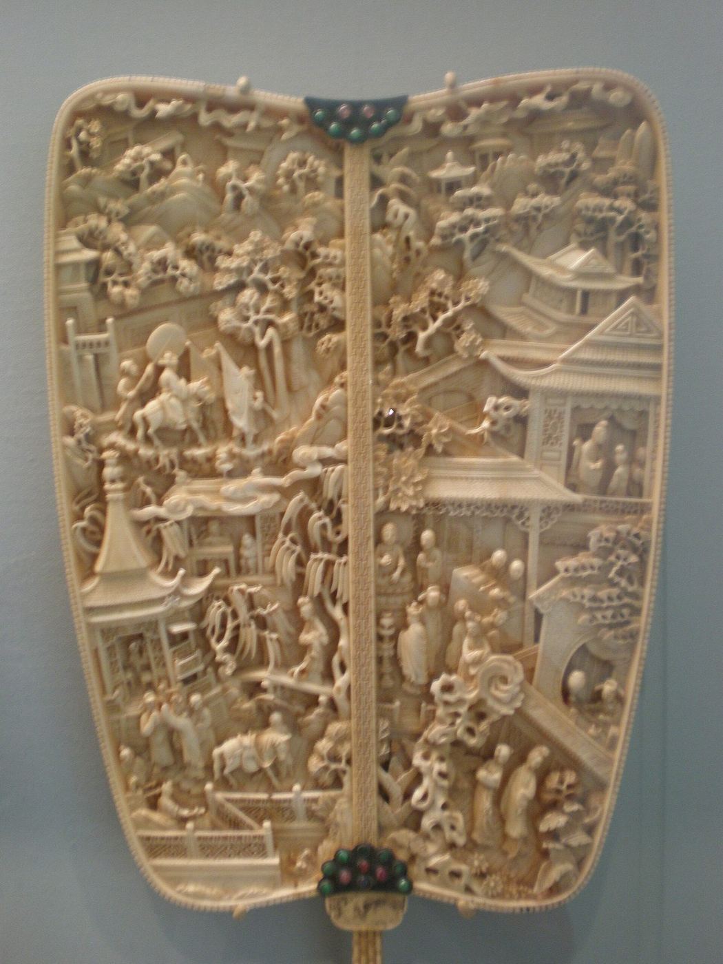 Chinese fan painted with a scene from Romance of the Western Chamber, Asian Art Museum San Francisco